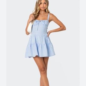 Edikted Blue Gingham Sundress